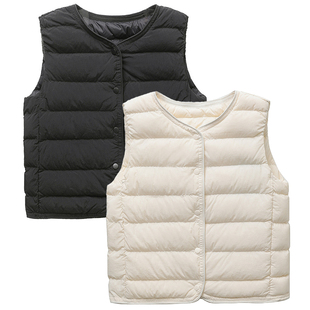 日本优单儿童羽绒服轻薄内搭马甲男女中小童装秋冬季宝宝背心内胆
