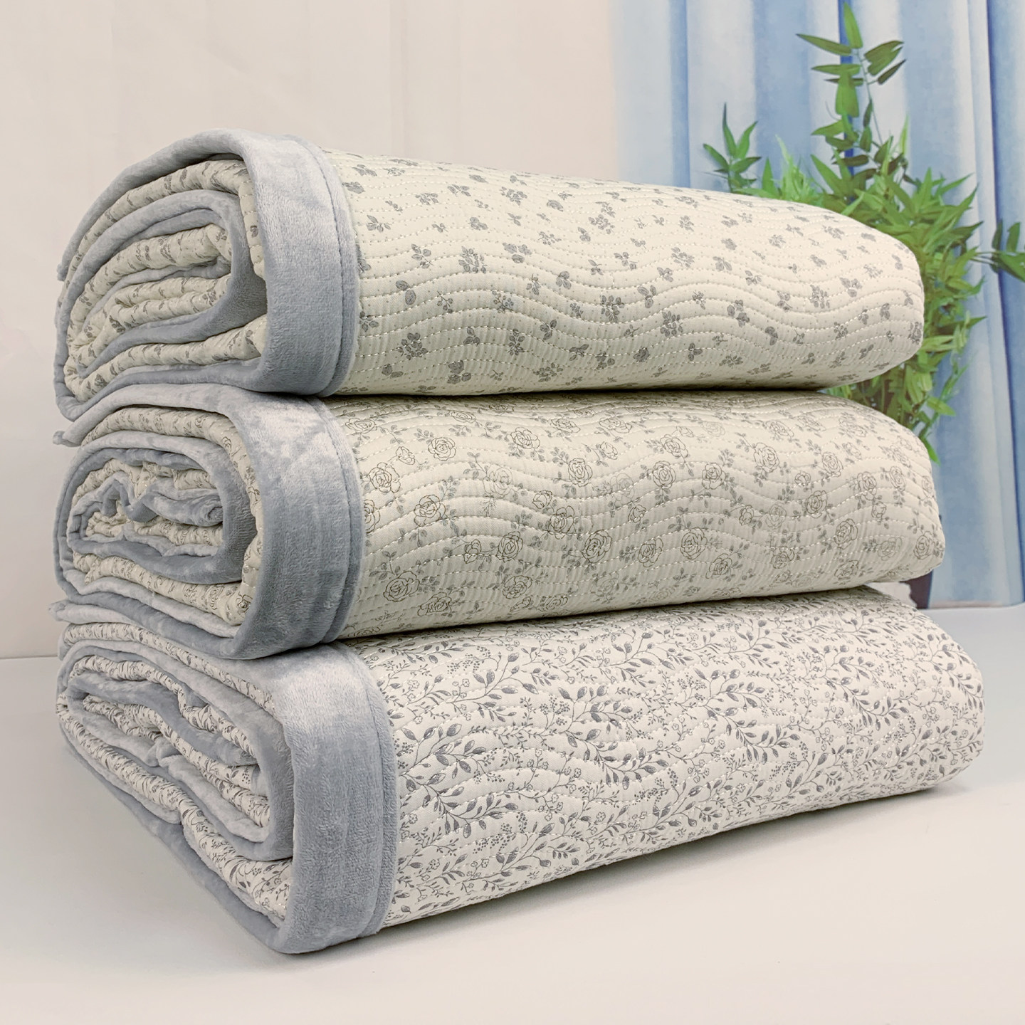 莫代尔天丝棉加绒双面床盖卡通印花全棉柔软防滑可水洗加厚床单