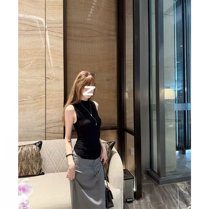 韩系百搭通勤修身显瘦无袖背心女