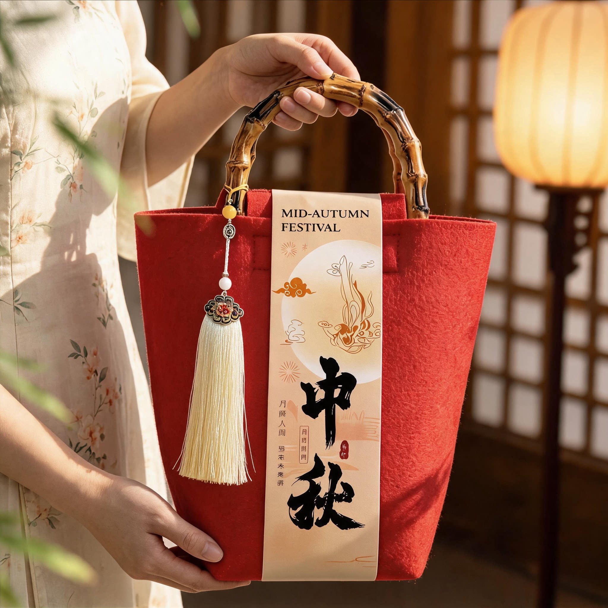 2026新款中秋月饼礼盒袋子包装手提酒店高档中秋送礼礼物礼品袋子