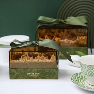 透明礼物盒亚克力伴手礼盒伴娘婚礼品礼物盒空盒高级感结婚喜糖盒