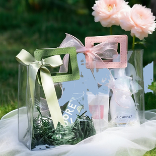 透明礼品袋手提袋2025高级感结婚喜糖伴娘伴手礼袋包装生日礼物袋