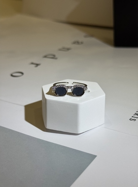 趣味墨镜开口戒指女轻奢高级感可调节独特眼镜食指戒潮酷个性指环