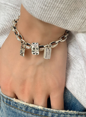 复古做旧六角星手链女夏季新款ins风小众设计情侣手链百搭配饰