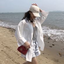 衬衣外套 薄款 BF风宽松百搭慵懒大码 棉麻初秋季 防晒衬衫 韩版 女长袖