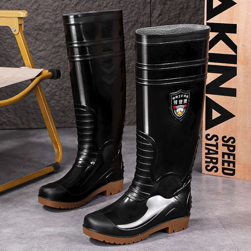 特高雨鞋加厚46cm加长牛筋胶鞋防滑套脚高筒雨靴水鞋男士防水