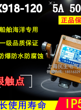 上海进雄LX918-120 船用行程限位开关 5A 500V IP56 超耐用银触点