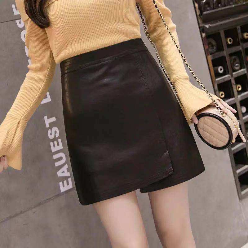 薄款工装半身裙女2024夏季新款短裙短款皮裙子高腰显瘦包臀a字裙