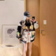 棒球服外套女春秋卡通刺绣机车宽松跨境女装 潮牌夹克2025新款 美式