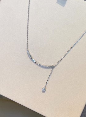 微笑流苏项链女2025新款轻奢不掉色锁骨链高级感镶钻吊坠饰品批发