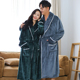 长款 睡袍女冬季 加厚法兰绒浴衣情侣浴袍男士 春秋珊瑚绒睡衣家居服