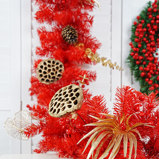 2.8m加密新年红色中国风春节藤条扶梯橱窗楼梯布置店铺装饰门挂件