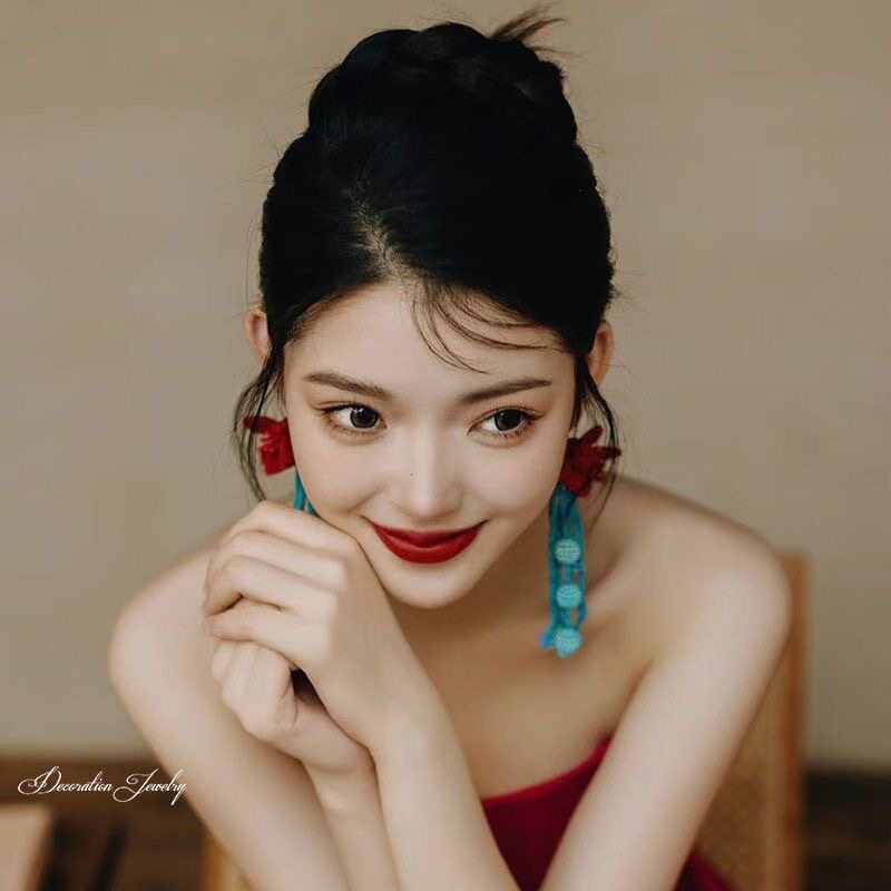 za明星街拍长款流苏耳环欧美风耳环
