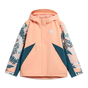 中国李宁童装 女童户外三合一可拆卸加绒运动外套YWBT014