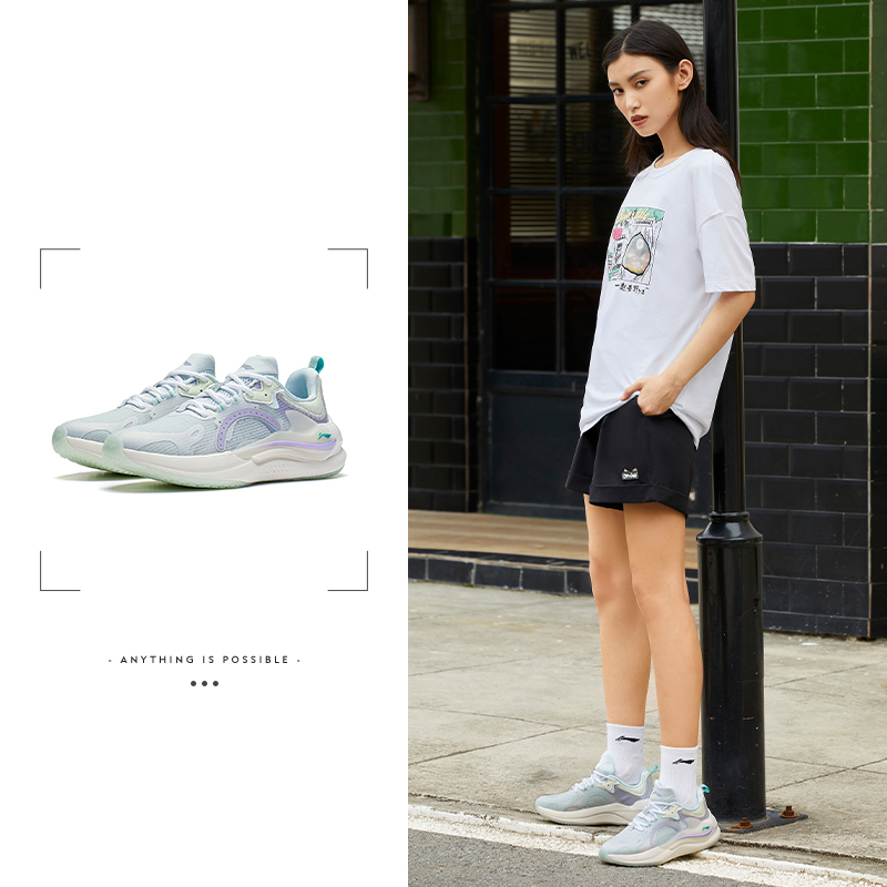 李宁女子跑步鞋星火缓震回弹透气