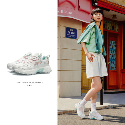 李宁复古老爹鞋女子透气系带