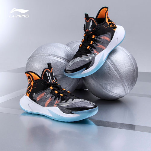 李宁暴风篮球鞋男子透气中帮耐磨