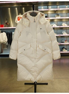 中国李宁2024新品运动经典时尚系列女子鸭绒宽松长羽绒服AYMT116