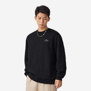 Lining/李宁冬季新款男女款户外时尚加绒保暖宽松套头卫衣AWDUA53