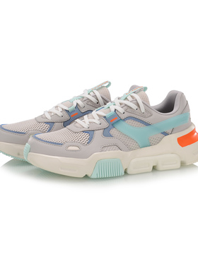 中国李宁女子休闲鞋2023新款MARK情侣复古潮流透气运动鞋AGLP048