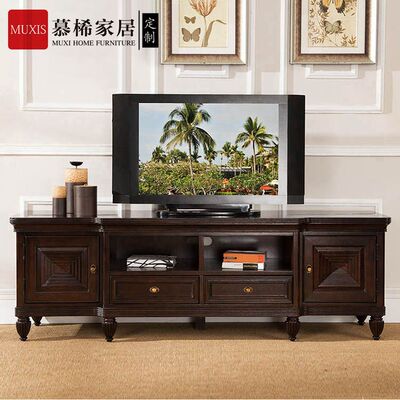 实木雕刻玄关柜美式乡村电视柜