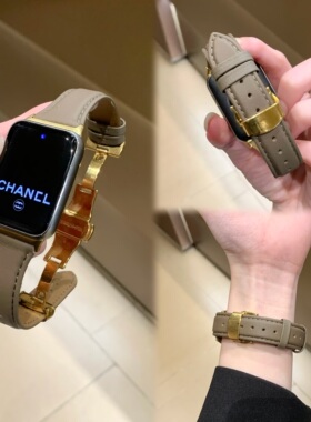 小羊皮金扣适用小米手环9pro表带8pro红米Watch5/4华为FIT3手表带