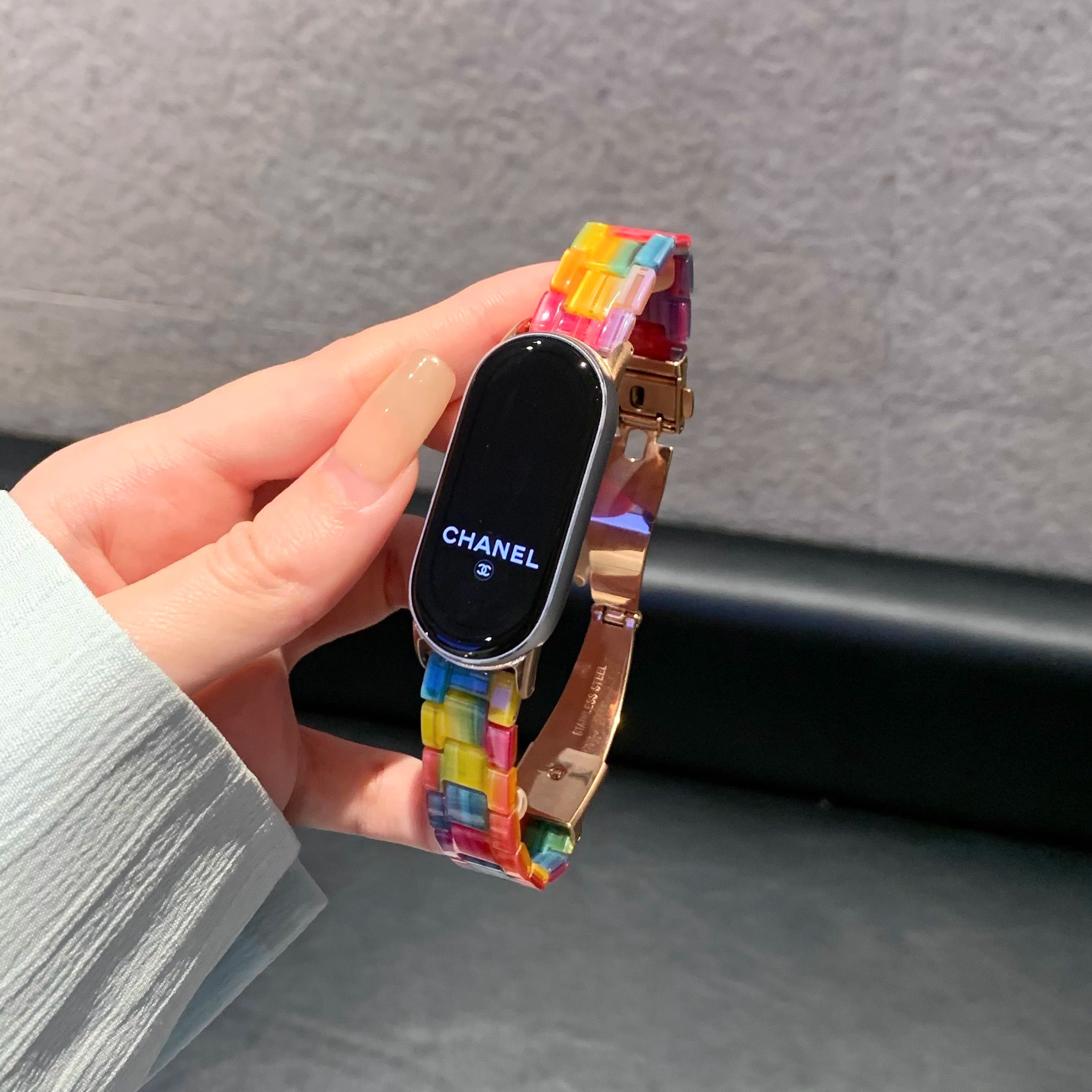 彩虹细款适用华为手环10/9/8表带小米9pro红米Watch5华为FIT3fit4