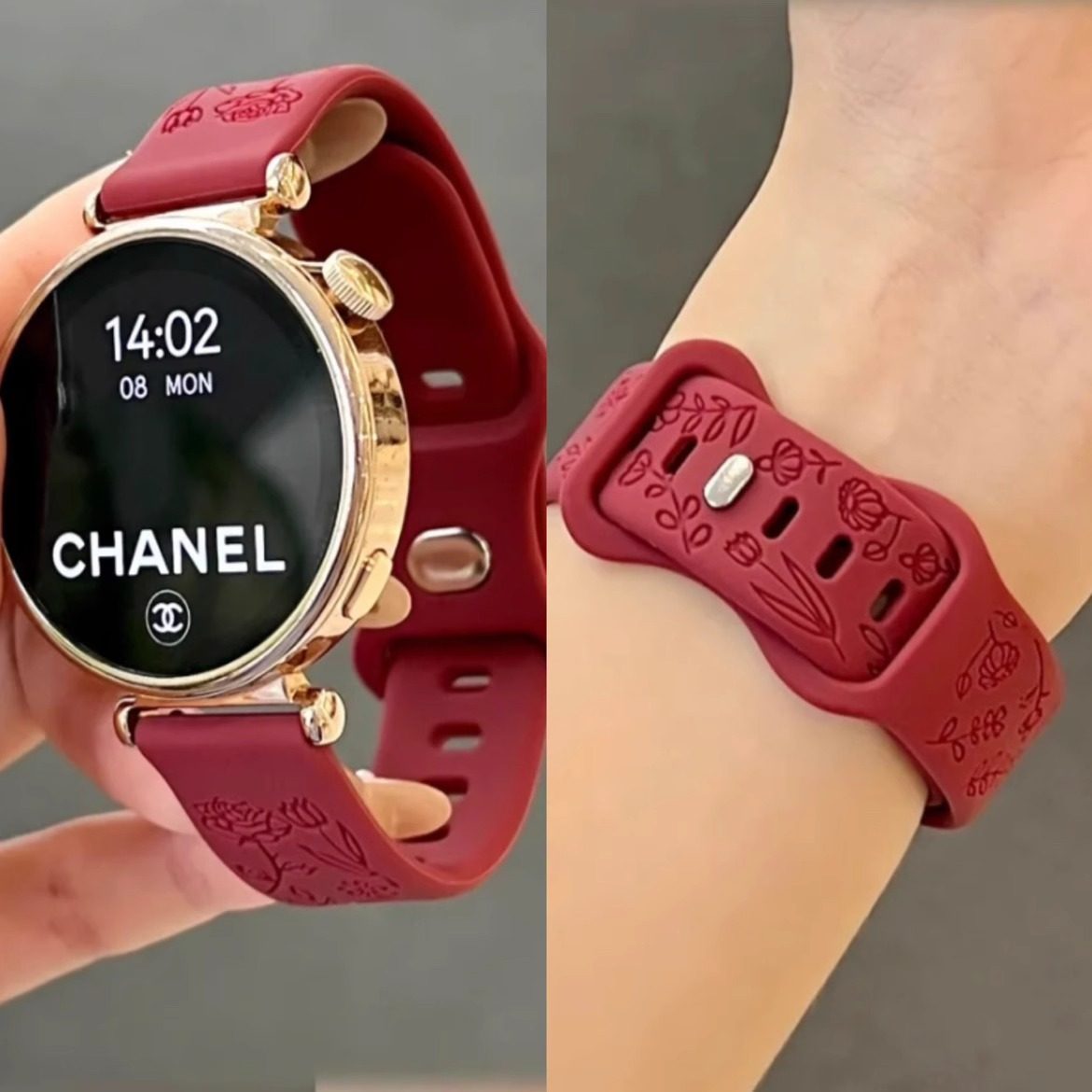 适用华为GT5手表GT4表带玫瑰雕刻液态硅胶watch4pro新款gt5 pro