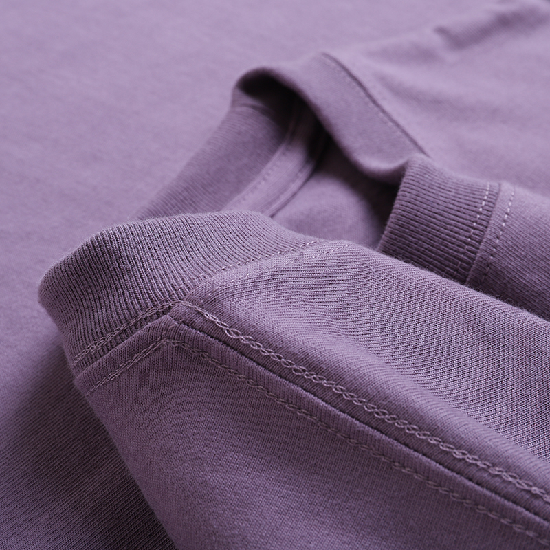 奶油紫270g重磅纯棉短袖男女款