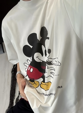 【陈发财】FA CAI美式复古趣味米奇短袖T恤男女宽松休闲百搭上衣