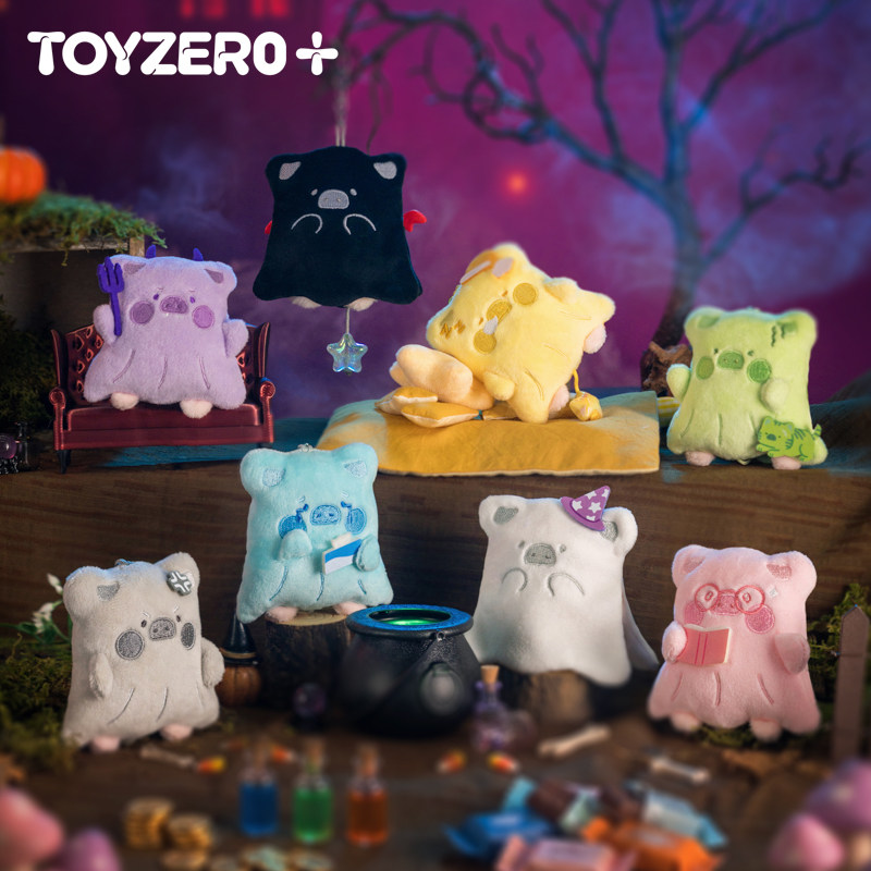 正版TOYZERO罐头猪LuLu盲盒恐怖故事百变小幽灵毛绒挂件生日礼物