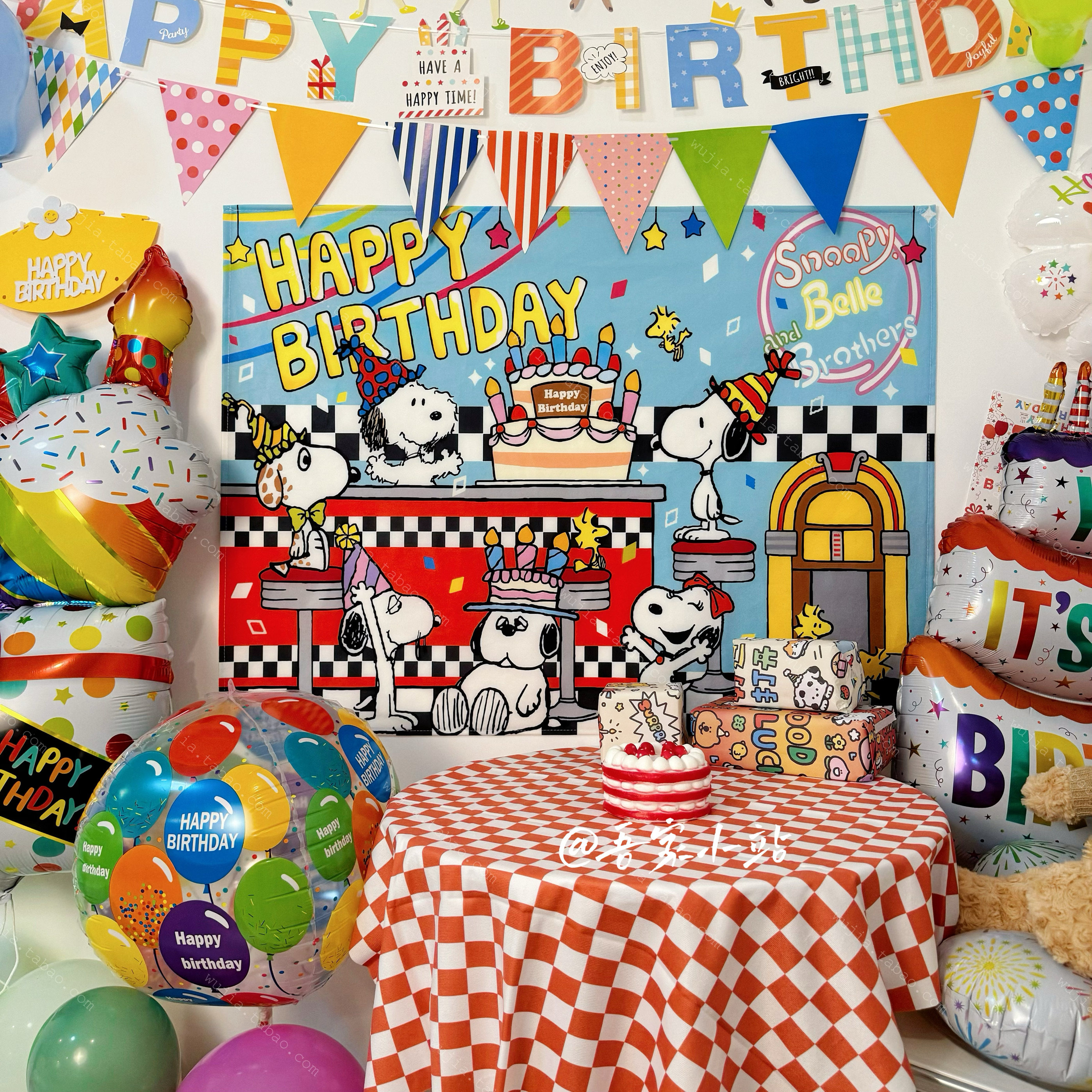 生日快乐氛围感背景布网红儿童宝宝周岁生日场景布置道具可爱挂布,居家布艺,挂毯/壁毯,淘宝优惠券,粉丝福利购,淘宝优惠卷