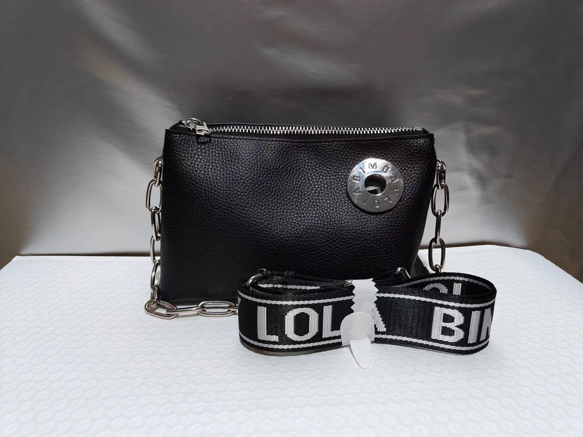 西班牙Bimba y lola经典爆款铁链包 尼龙小挎包多口袋女士单肩包
