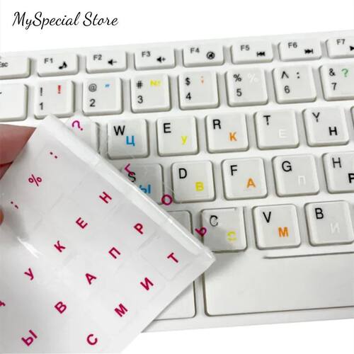 Russian Transparent Keyboard Stickers Language Alphabet Blac