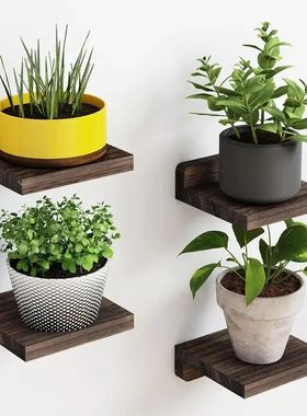 4-Pack Small Floating Shelves for Wall, Wood Shelf 5 Inch Di