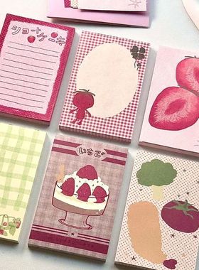 Strawberry Memo Pads Kawaii Korean Style M5 Scrapbook Paper