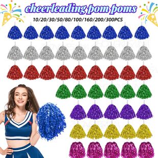 Plas Handle 0PCS Cheerleading Pom Metallic with Poms Foil