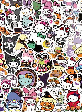52pcs Halloween Q Version Sticker Kuromi Anime Kawaii Cute G