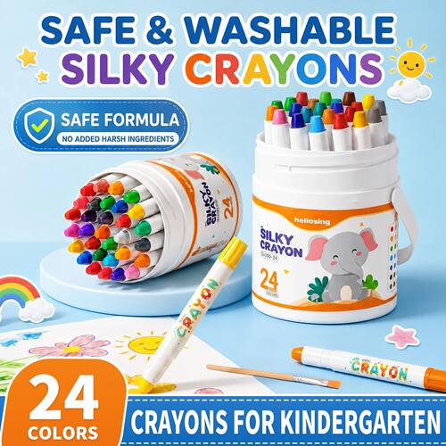 Silky Smooth Crayon Set Twist-Up Crayons, 12-Piece/24-Piece