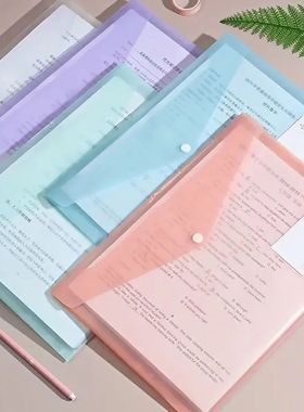 5PCS plastic envelope, transparent reusable plastic envelope