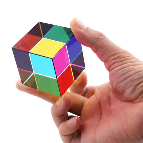 40mm (1.57 Inches) Color Cube Prism Three Primary Colors Pop