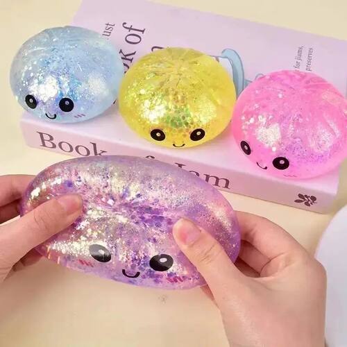 Squishy Glitter Simulation Steamed Bun Toy with Steamer Box