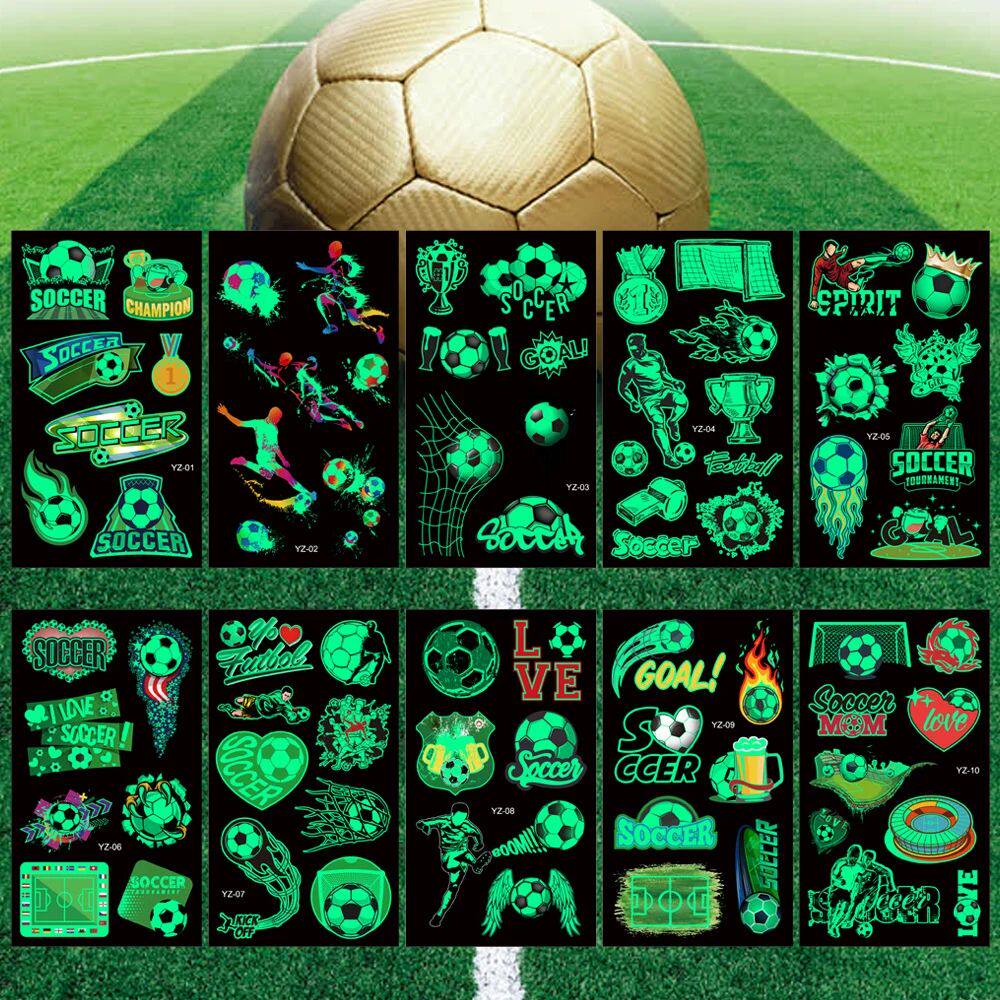 10 Pcs/Set Cartoon Soccer Football Basketball Luminous Tatto