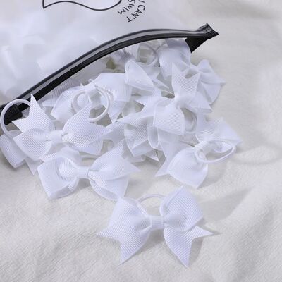 10Pcs/lot Cute Grosgrain Ribbon Pigtail Hair Bows Elastic Ha