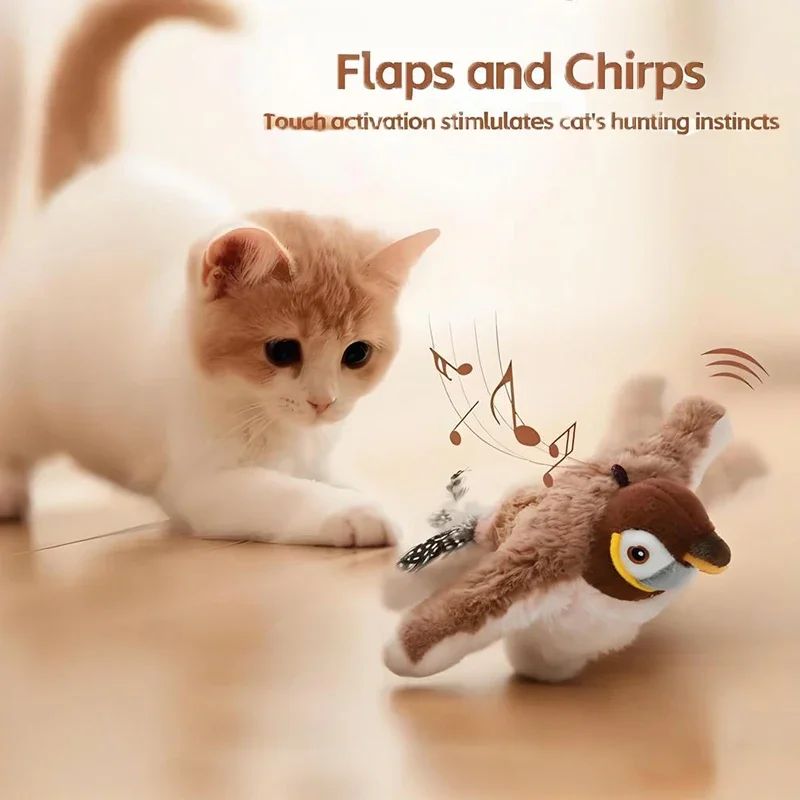 Interactive Cat Toy Flapping Bird with Catnip Rechargeable S
