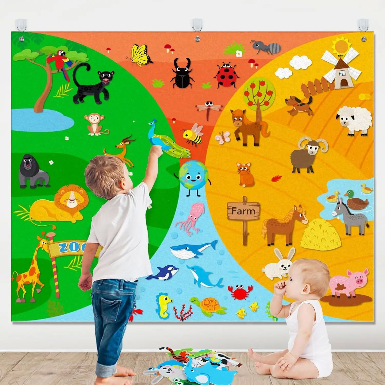 Farm Animals Felt Story Busy Board?4 IN 1 Themed Storytellin
