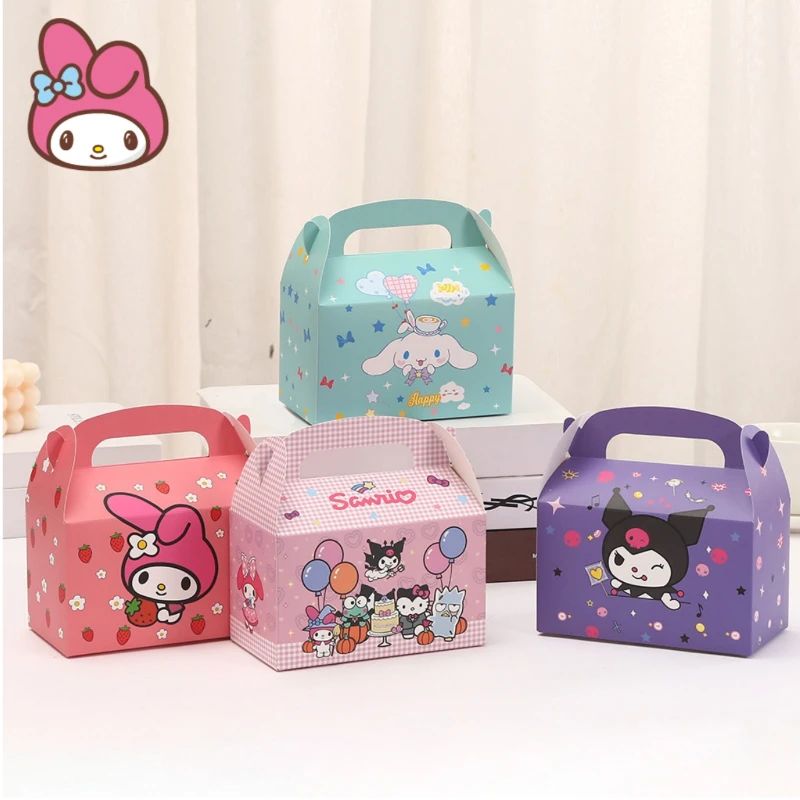 10pcsanrio kuromi cake box tote bag melody cartoon baking bo