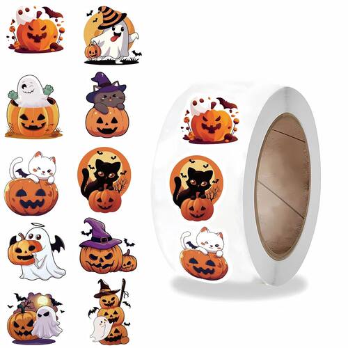 500PCS Halloween Roll Stickers Laptop Luggage Mobile Persona