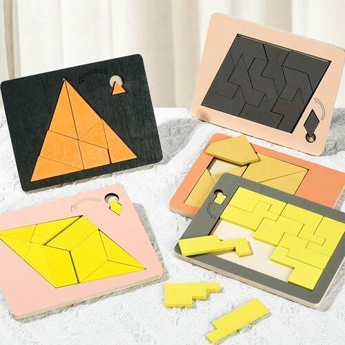 Wooden Geometric Puzzles Challenge Impossible Brain Burning