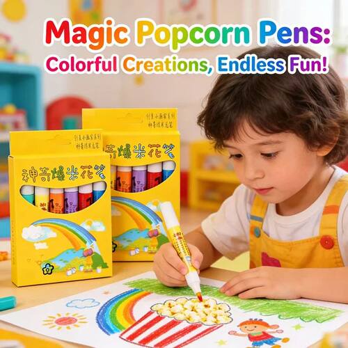 6Pcs /set Bubble Pens,3D Popcorn Pens, Sss-relief Watercolor